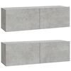 vidaXL N&aacute;stěnn&eacute; TV skř&iacute;ňky 2 ks betonově &scaron;ed&eacute; 100x30x30 cm kompozit