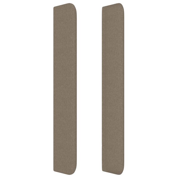 vidaXL Čelo postele typu u&scaron;&aacute;k taupe 183x16x118/128 cm textil