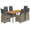 vidaXL 7d&iacute;ln&yacute; zahradn&iacute; bistro set s podu&scaron;kami &scaron;ed&yacute; polyratan