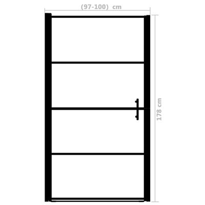 vidaXL Sprchové dveře matné tvrzené sklo 100 x 178 cm černé