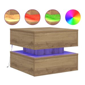 vidaXL Konferenčn&iacute; stolek s LED osvětlen&iacute;m dub artisan 50 x 50 x 40 cm