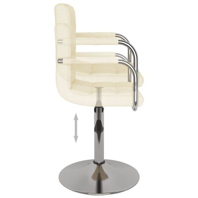 vidaXL Jídelní židle krémová textil
