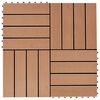 vidaXL Dlažba na terasu 11 pcs Teak 30 x 30 cm Dřevoplast