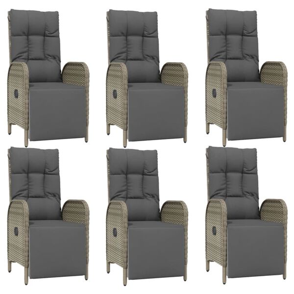 vidaXL 7d&iacute;ln&yacute; zahradn&iacute; j&iacute;deln&iacute; set s podu&scaron;kami &scaron;ed&yacute; polyratan