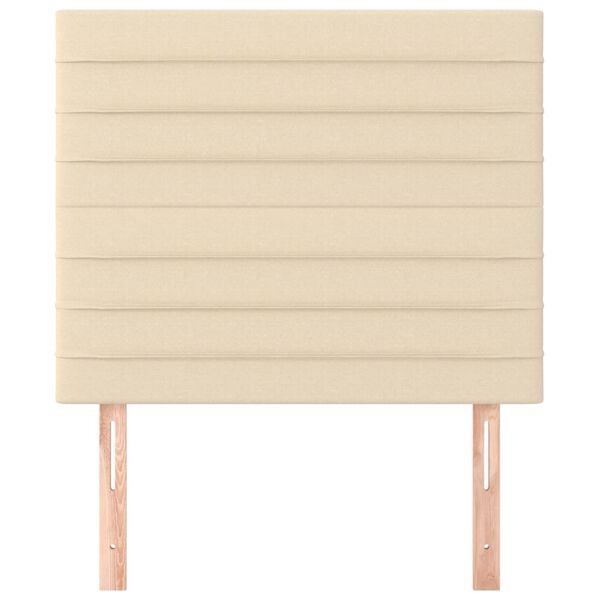 vidaXL Čelo postele kr&eacute;mov&eacute; 90x5x118/128 cm l&aacute;tkov&eacute;