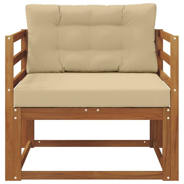 vidaXL Venkovn&iacute; středn&iacute; pohovka Masivn&iacute; ak&aacute;tov&eacute; dřevo Př&iacute;rodn&iacute;