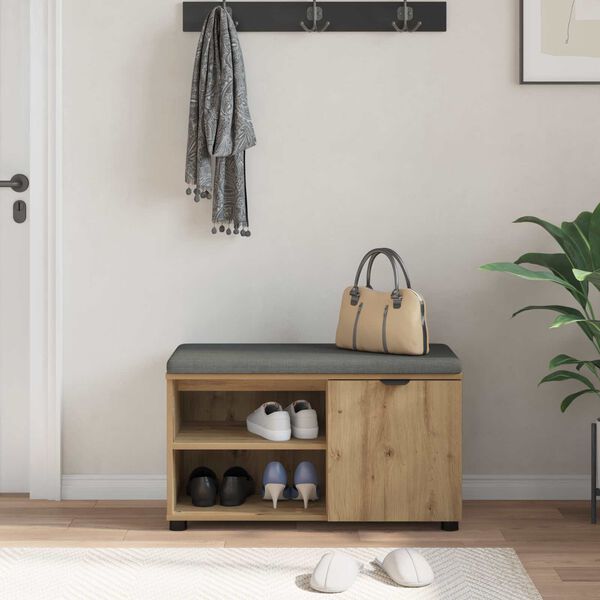 vidaXL Chodbičkov&aacute; lavice s pol&scaron;t&aacute;řem Artisanov&yacute; dub 80 x 38 x 46 cm