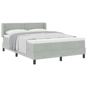 vidaXL Postel s boxspringem s čelo Světle &scaron;ed&aacute; 200 x 160 cm samet