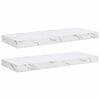 vidaXL N&aacute;stěnn&aacute; polička 2 ks B&iacute;l&yacute; mramor 60 x 23,5 x 3,8 cm
