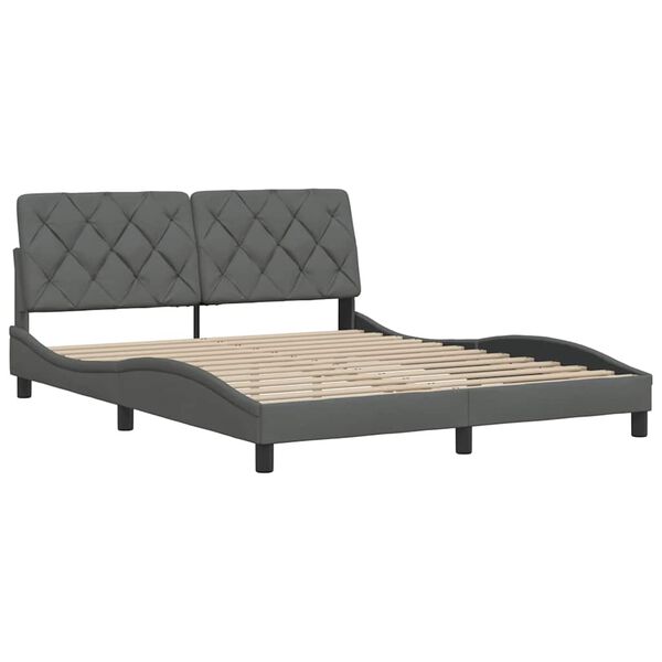 vidaXL R&aacute;m postele bez matrace tmavě &scaron;ed&yacute; 160 x 200 cm textil