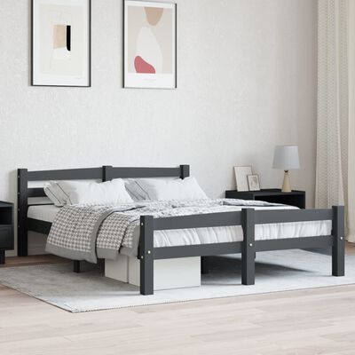 vidaXL Rám postele tmavě šedý masivní borové dřevo 140 x 200 cm