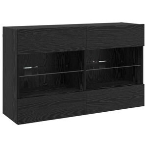 vidaXL TV wall cabinet Čern&yacute; dub 98,5 x 30 x 60,5 cm kompozitn&iacute; dřevo