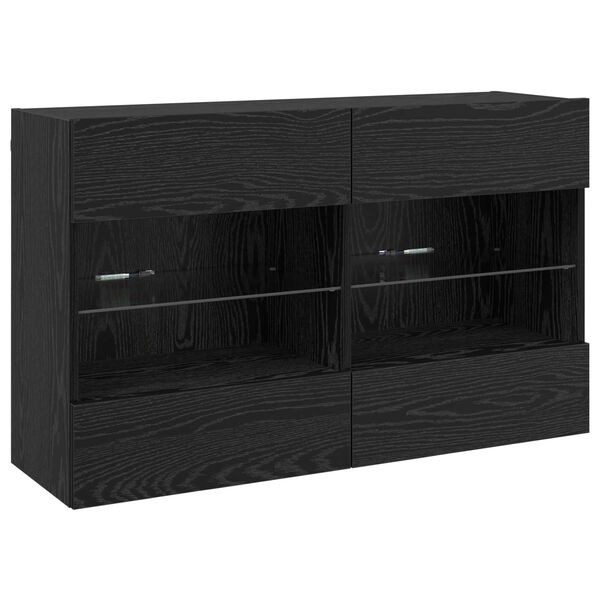 vidaXL TV wall cabinet Čern&yacute; dub 98,5 x 30 x 60,5 cm kompozitn&iacute; dřevo