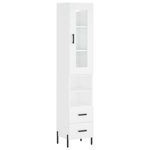 vidaXL Skř&iacute;ň highboard b&iacute;l&aacute; 34,5 x 34 x 180 cm kompozitn&iacute; dřevo