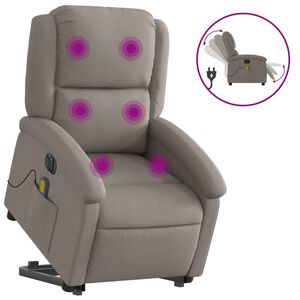 vidaXL Elektrick&eacute; zvedac&iacute; mas&aacute;žn&iacute; polohovac&iacute; křeslo taupe textil