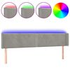 vidaXL Čelo postele s LED světle &scaron;ed&eacute; 183 x 16 x 78/88 cm samet