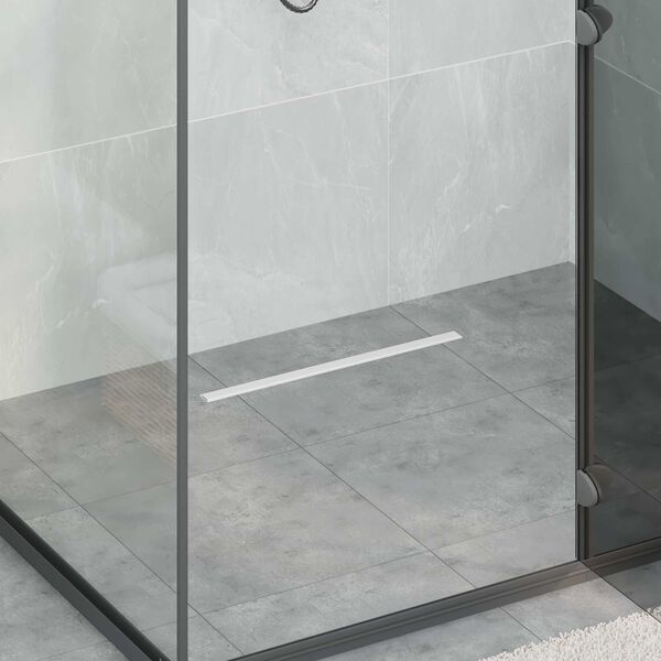 vidaXL 360&deg; odtok na sprchu s slim modelem Stř&iacute;brn&aacute; 50 cm