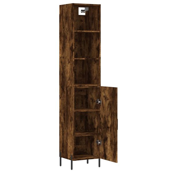 vidaXL Skř&iacute;ň highboard kouřov&yacute; dub 34,5 x 34 x 180 cm kompozitn&iacute; dřevo
