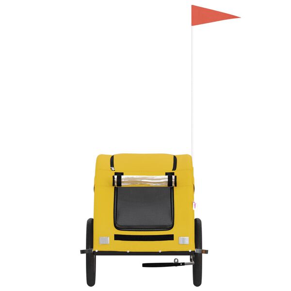 vidaXL Voz&iacute;k za kolo pro psa žlut&yacute; oxfordsk&aacute; tkanina a železo