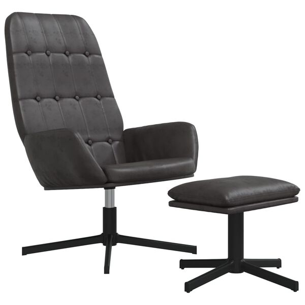 vidaXL Relaxačn&iacute; křeslo s podnožkou leskl&eacute; čern&eacute; uměl&aacute; kůže