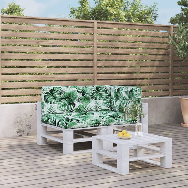 vidaXL Podu&scaron;ky na palety 3 ks vzor listů textil