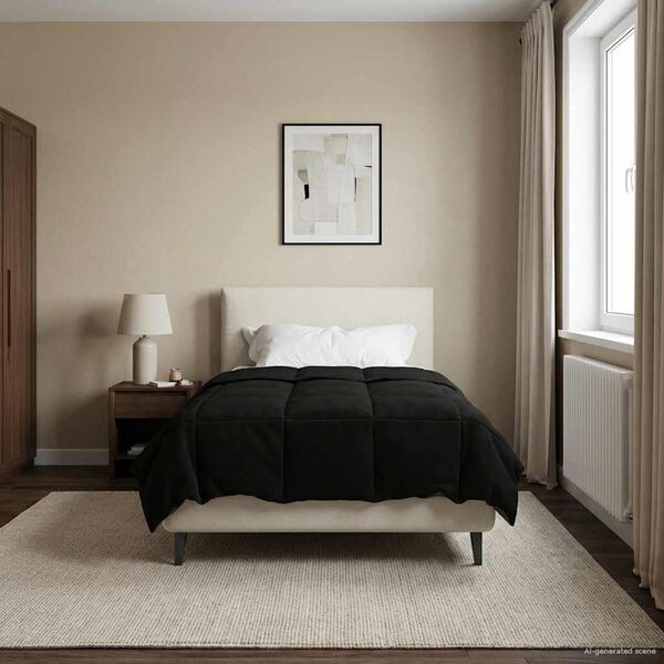 vidaXL Zimn&iacute; přikr&yacute;vka &Scaron;něrov&aacute;n Čern&aacute; 135 x 220 cm Mikrovl&aacute;kno