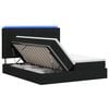 vidaXL LED postel s &uacute;ložn&yacute;m prostorem a matrac&iacute; Čern&aacute; 200 x 200 cm