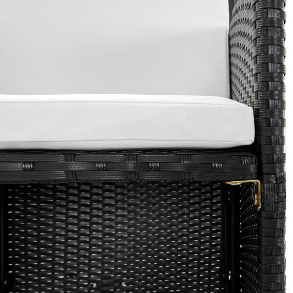 vidaXL 13dílný zahradní jídelní set s poduškami polyratan černý