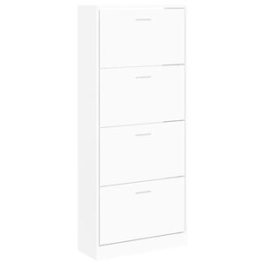 vidaXL Botn&iacute;k b&iacute;l&yacute; 63x24x147 cm kompozitn&iacute; dřevo