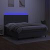 vidaXL Box spring postel s matrac&iacute; a LED tmavě &scaron;ed&aacute; 180x200 cm textil