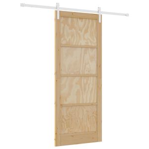 vidaXL Posuvn&eacute; dveře Př&iacute;rodn&iacute; a b&iacute;l&aacute; 86 x 211 cm