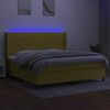 vidaXL Box spring postel s matrac&iacute; a LED zelen&aacute; 200x200 cm textil