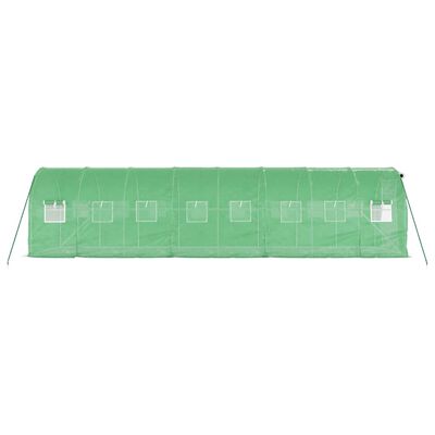 vidaXL Skleník s ocelovým rámem zelený 16 m² 8 x 2 x 2 m