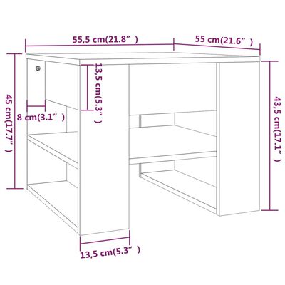 vidaXL Konferenční stolek bílý 55,5 x 55 x 45 cm kompozitní dřevo