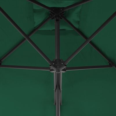 vidaXL Zahradní slunečník s ocelovou tyčí 250 x 250 cm zelený