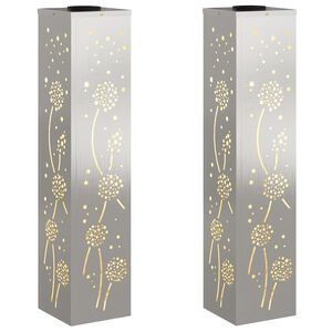 vidaXL Sol&aacute;rn&iacute; LED Cestovn&iacute; Světlo 2 ks Tepl&aacute; b&iacute;l&aacute; 18 x 18 x 80 cm