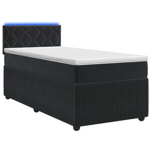 vidaXL Postel boxspring s matrac&iacute; s LED p&aacute;sky Čern&aacute; 80 x 200 cm Samet