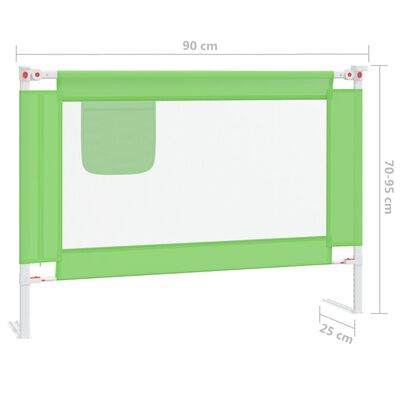 vidaXL Dětská zábrana k postýlce zelená 90 x 25 cm textil