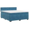 vidaXL Postel boxspring s matrac&iacute; Tmavě modr&aacute; 140 x 200 cm Samet