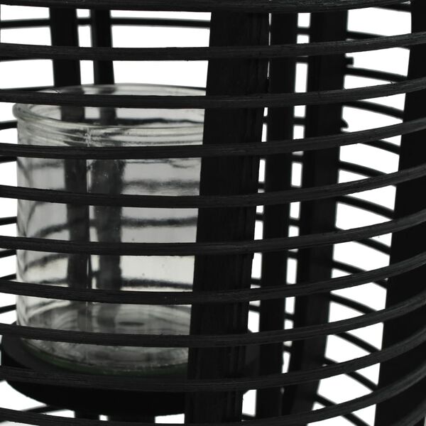 vidaXL Samostatně stojící lucerna na svíčku bambus černá