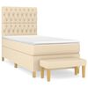vidaXL Box spring postel s matrac&iacute; kr&eacute;mov&aacute; 90x190 cm textil