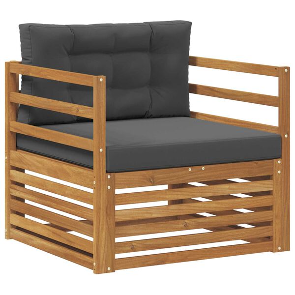 vidaXL Venkovn&iacute; pohovkov&aacute; souprava Masivn&iacute; ak&aacute;ciov&eacute; dřevo a polyester