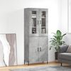 vidaXL Skř&iacute;ň highboard betonově &scaron;ed&aacute; 69,5x34x180 cm kompozitn&iacute; dřevo