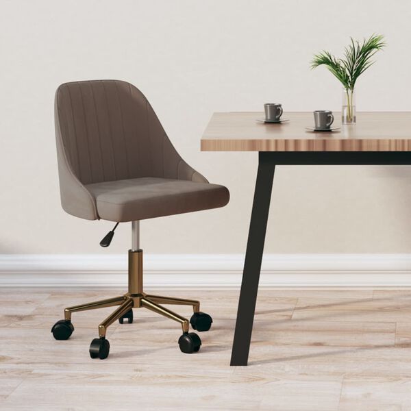 vidaXL Otočn&aacute; j&iacute;deln&iacute; židle světle &scaron;ed&aacute; samet