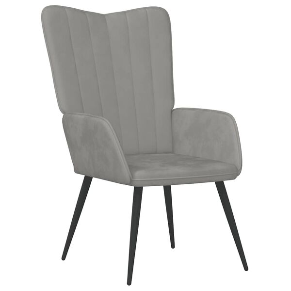 vidaXL Relaxačn&iacute; křeslo světle &scaron;ed&eacute; samet