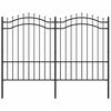 vidaXL Zahradn&iacute; plot Woerden s kop&iacute;m nahoře čern&yacute; 240 x 150 cm ocelov&yacute;