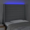 vidaXL Čelo postele s LED světle &scaron;ed&eacute; 103x16x118/128 cm textil