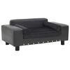 vidaXL Pohovka pro psy tmavě &scaron;ed&aacute; 81 x 43 x 31 cm ply&scaron; a uměl&aacute; kůže