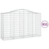 vidaXL Klenut&eacute; gabionov&eacute; ko&scaron;e 11ks 200x50x120/140cm pozinkovan&eacute; železo