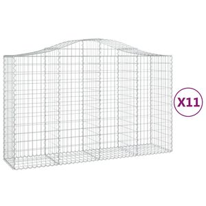 vidaXL Klenut&eacute; gabionov&eacute; ko&scaron;e 11ks 200x50x120/140cm pozinkovan&eacute; železo